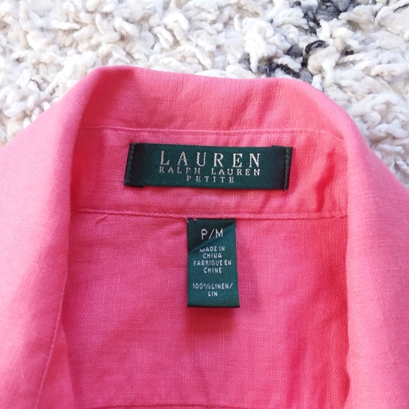 Lauren Ralph Lauren pink linen button-down shirt - Picture 6 of 6